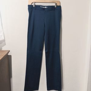 Betabrand Dress Pant Yoga Pants Medium Long, Teal, Diamond pattern